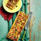 Spring onion and bacon tart