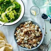 Smashed Anya, blue cheese and crispy shallot salad