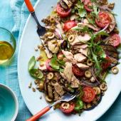 Tuna aubergine freekeh