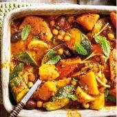 Butternut squash and chickpea tagine with chermoula and preserved lemons