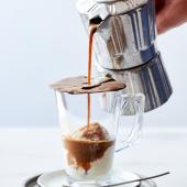 DIY affogato with melting chocolate