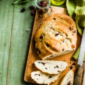 Olive, halloumi and rosemary bread