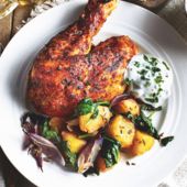 Garam masala chicken with spicy potatoes