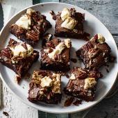 Salted pecan and white chocolate brownies