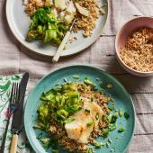 Miso cod with sesame cucumbers