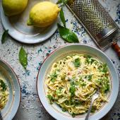 Linguine with ricotta, lemon and herbs