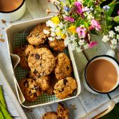Chocolate peanut flapjack cookies