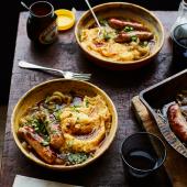 Sausages with Marmite mash