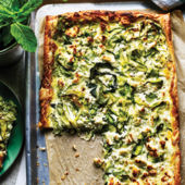 Courgette, feta and mint tart