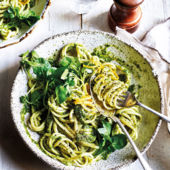 Watercress pesto and lemon linguine