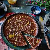 Salted maple chocolate tart