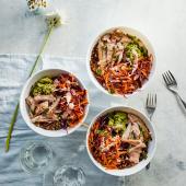 Spicy chicken and grains