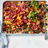 Fajita chicken traybake