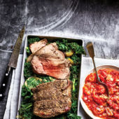 Oregano roast beef with crispy kale
