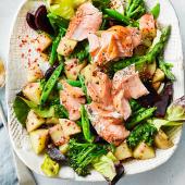 Maple smoked salmon and potato salad
