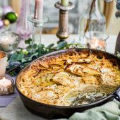 Creamy celeriac and potato gratin