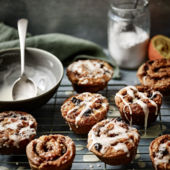 Hot cross scroll scones 