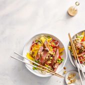 Beef, mango and cashew noodles