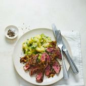 Steak with sprout colcannon