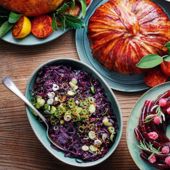 Miso-braised red cabbage