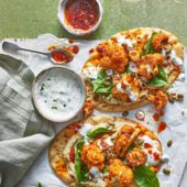Sponsored: Rose harissa cauli flatbreads with butter bean humous