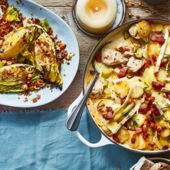 Chicken tartiflette pie 