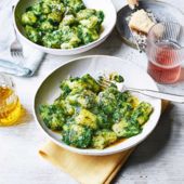 Gnocchi pillows in silky green sauce 