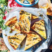 Crab and asparagus crustless quiche