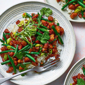 Caramelised sausage stir-fry