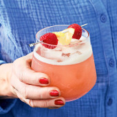 Raspberry bourbon sour