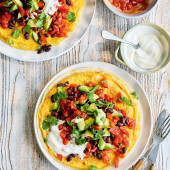 Black bean salsa omelette wraps