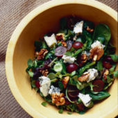 Grape, Gorgonzola and walnut salad