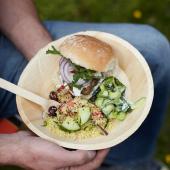 Lamb burgers with spring onions and feta