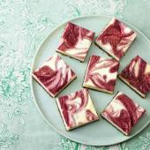 Raspberry ripple cheesecake squares 