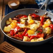 Chipolata and potato hash