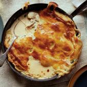 Chicken and wild mushroom frying pan pie