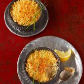 Crab mini gratins with Parmesan crumb