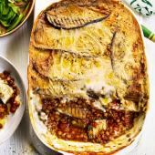 Sweet potato and aubergine moussaka