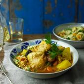 Persian chicken with pistachio and apricot couscous  