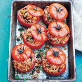 Greek rice-stuffed tomatoes