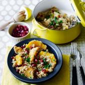 Butternut squash quinotto with pomegranate