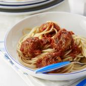 Pork meatballs in a rich tomato sauce