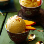 No-churn mango and coconut ice cream