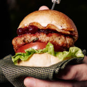 Sage turkey burgers with cranberry sauce