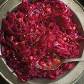 Braised red cabbage and red berries