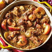 Braised Normandy-style pork with apples, shallots and cider