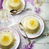 Buttermilk honey panna cotta with sparkling lemon jelly  