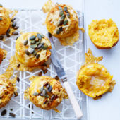 Cheese-crusted butternut squash scones