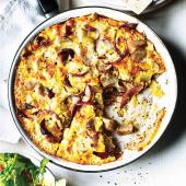Sausage frittata with mustard