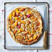 Rustic apricot & pistachio tart